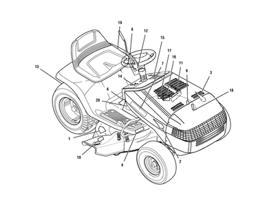 Decals Diagram and Parts List for 425017X190A-552548 2006 Briggs and Stratton Lawn Tractor